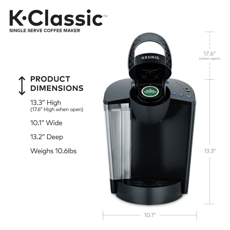Keurig K-Classic Coffee Maker Single Serve K-Cup Pod Coffee Maker, Black - Image 3