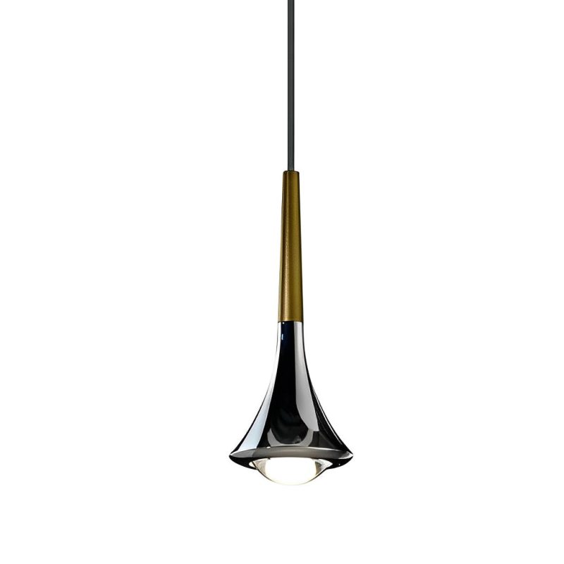 1-Light Water Drop Metal LED Nordic Stair Pendant Light - Image 7