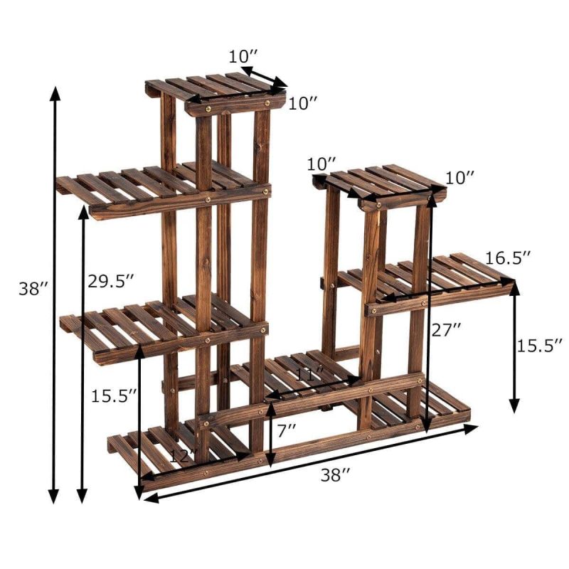 6-Tier Layered Wooden Plant Shelf - Image 5