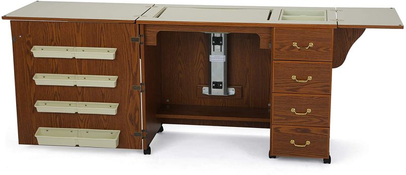 353 Norma Jean Sewing Cabinet for Sturdy Sewing, Cutting, Quilting, and Crafting with Storage and Airlift, Black Finish - Image 7