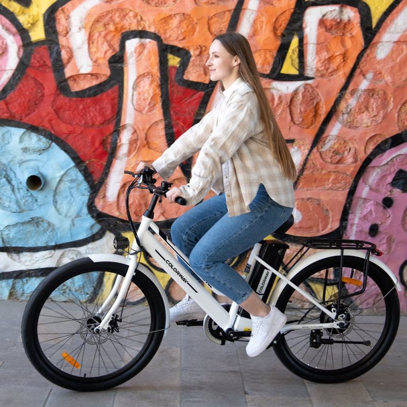 COLORWAY 26" Electric Bike for Woman, 500W Powerful Motor, 36V 12AH Removable Battery - 图片 5