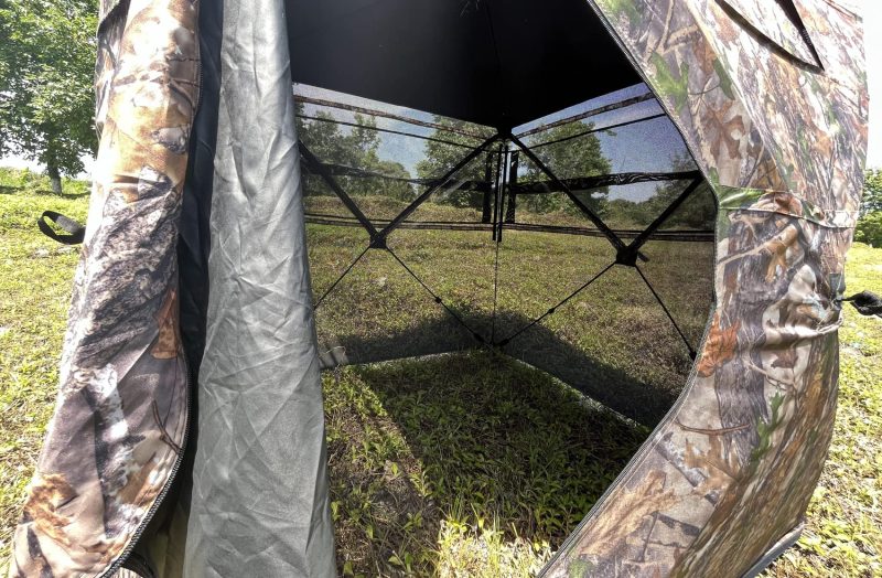 CROSS MARS Portable 2-3 Person 270 Degree See Through Hunting Blind Ground Camouflage Pop Up Hub Turkey Deer Blinds Tent - Image 5