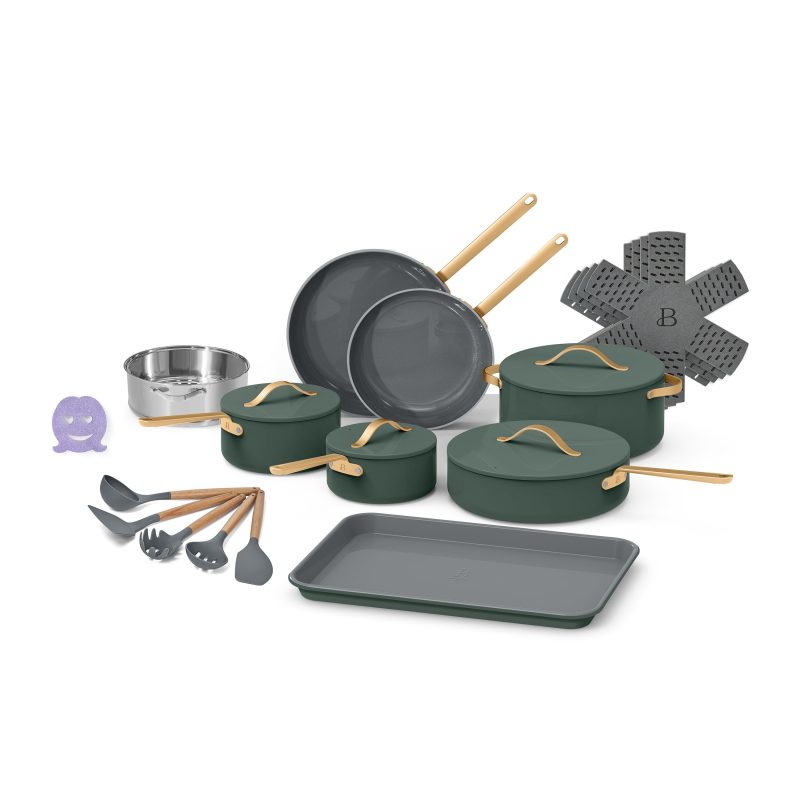Beautiful 22pc Cookware Set, White Icing by Drew Barrymore - Image 3