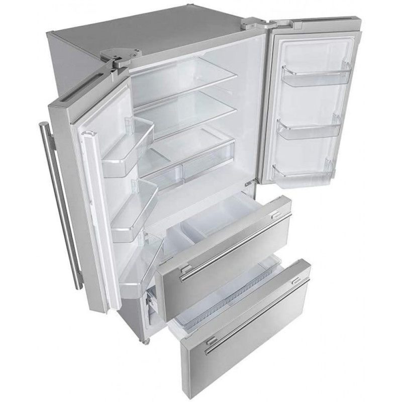 FORNO Moena 19.2 Cubic Feet Freestanding Stainless Steel 36′′ Inch French Door Refrigerator with Ice Maker - Image 2