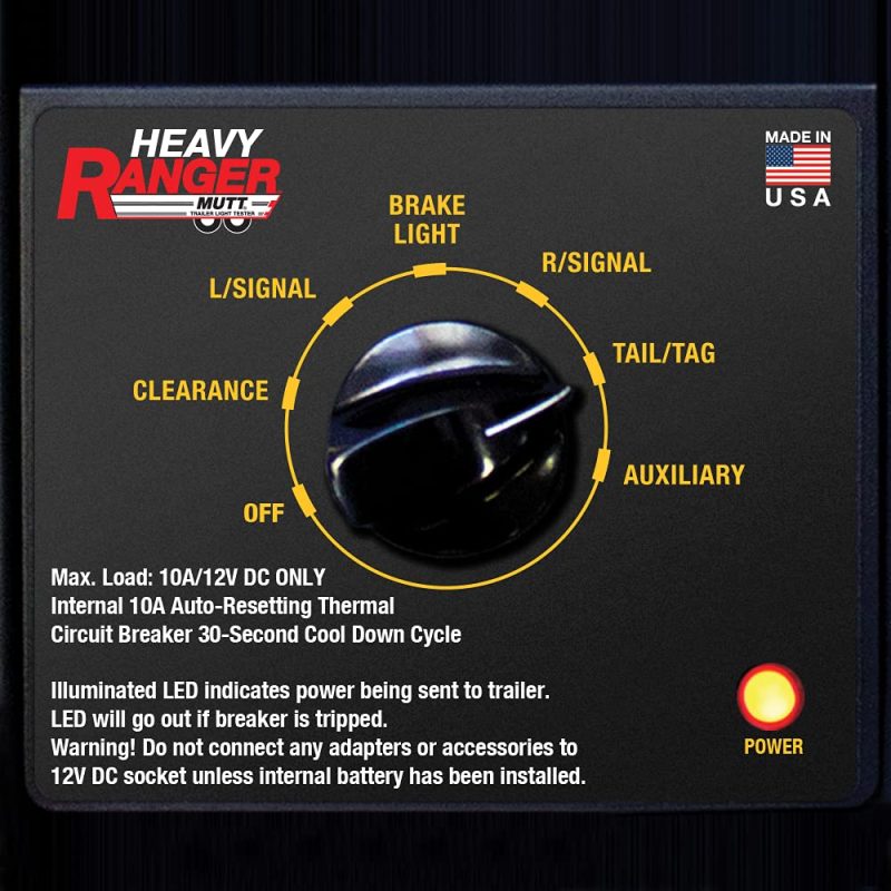 Heavy Ranger MUTT Universal Portable and Water-Resistant Trailer Light Tester with 7-Way Round Pin Arrangement - Image 6