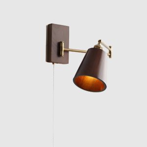 Adjustable Wall Lamp | Wood & Metal, Pull Switch