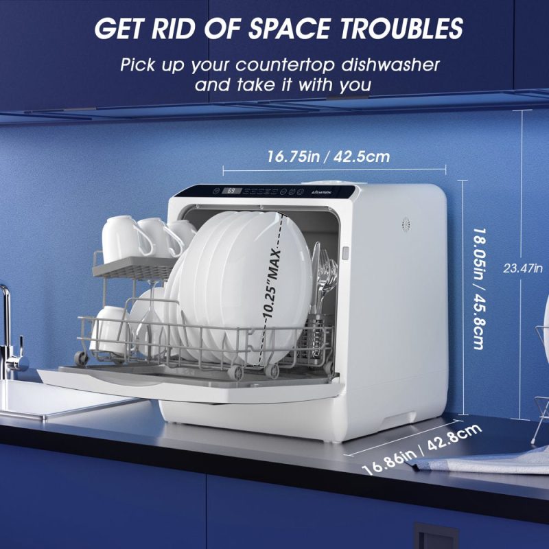 Portable Countertop Dishwasher with 5-Liter Built-In Water Tank and Air-Dry Function, 5 Washing Programs - Image 2