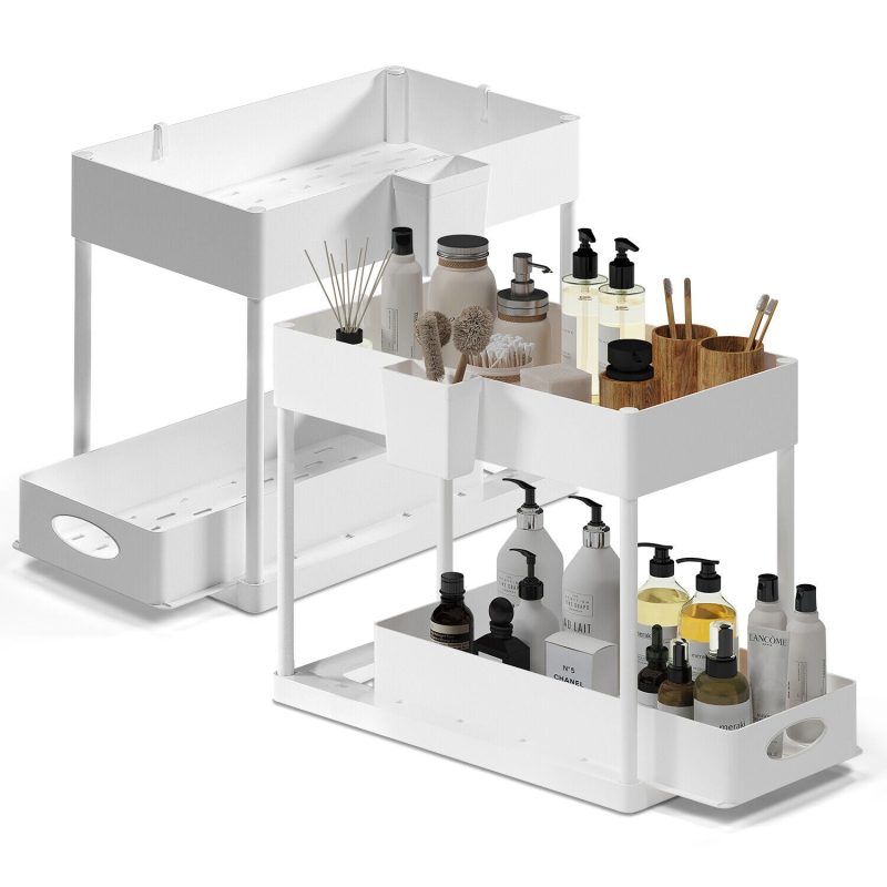1 Pack or 2 Pack Under Sink Organizers with 2 Tier Sliding Drawers - Image 18