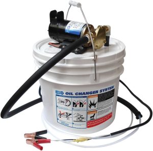 Marine Porta Quick Oil Changer, Flexible Impeller Pump, Reversing Switch 3.5 Gallon, 12-Volt, Non CE, White