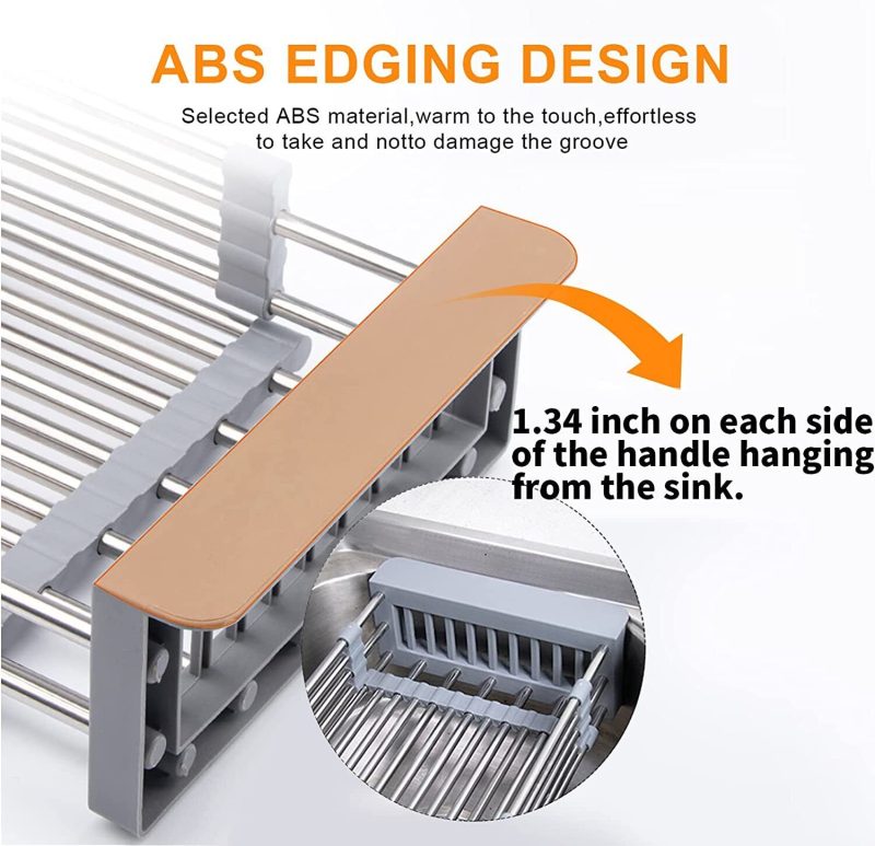Adjustable Stainless Steel Kitchen Dish Drying Sink Rack Drain Strainer Basket - Image 3