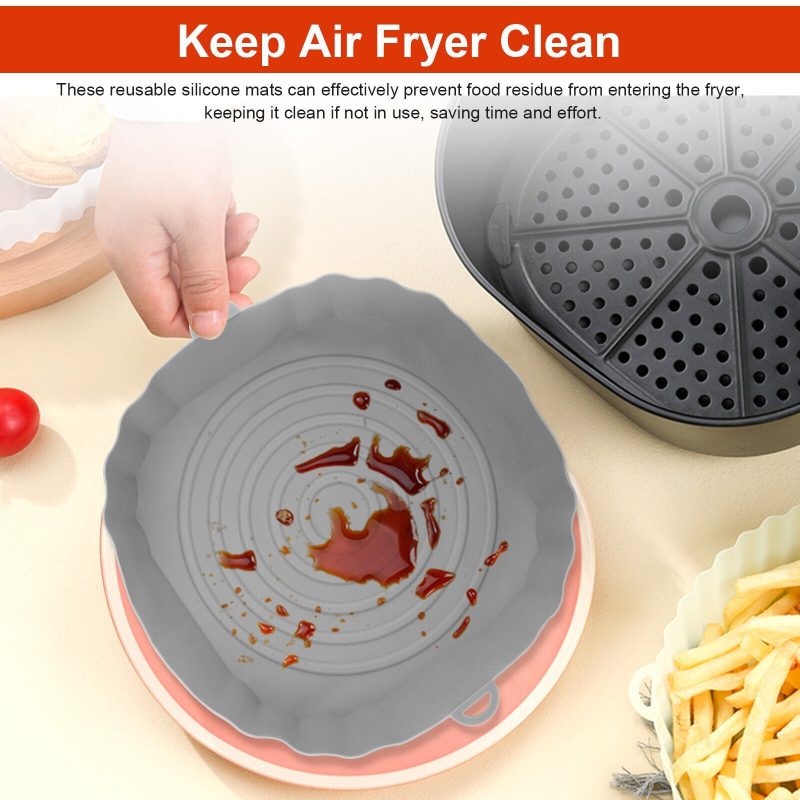 2 Pcs Air Fryer Silicone Pot Baskets Liners, Non-Stick & Oven Safe - Image 4