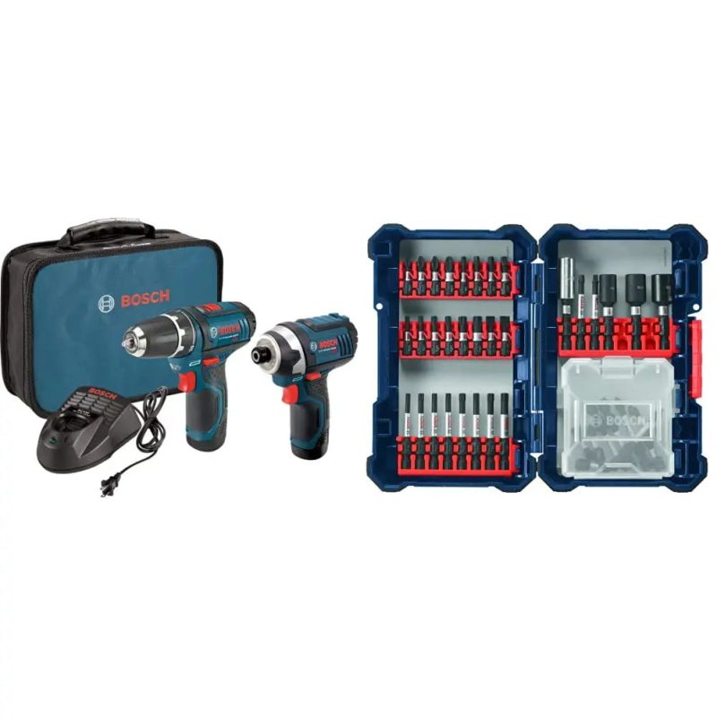 BOSCH CLPK22-120 12V Max Cordless 2-Tool 3/8 in. Drill/Driver and 1/4 in. Impact Driver Combo Kit with 2 Batteries, Charger and Case,Blue - Image 6
