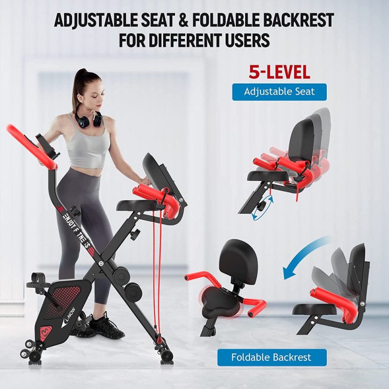 Pooboo 3 In 1 Foldable Exercise Bike Indoor Cycling Bike Workout 300Lb - Image 3