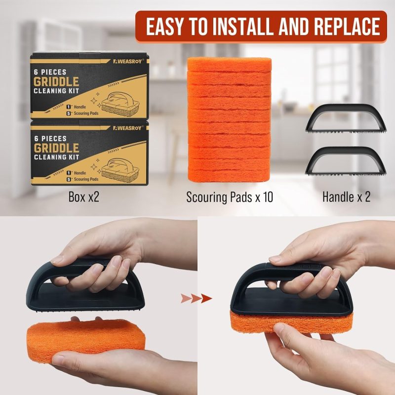 6 Or12-Piece kitchen & Flat Top Grill Cleaning Brush Kit for Blackstone - Image 8