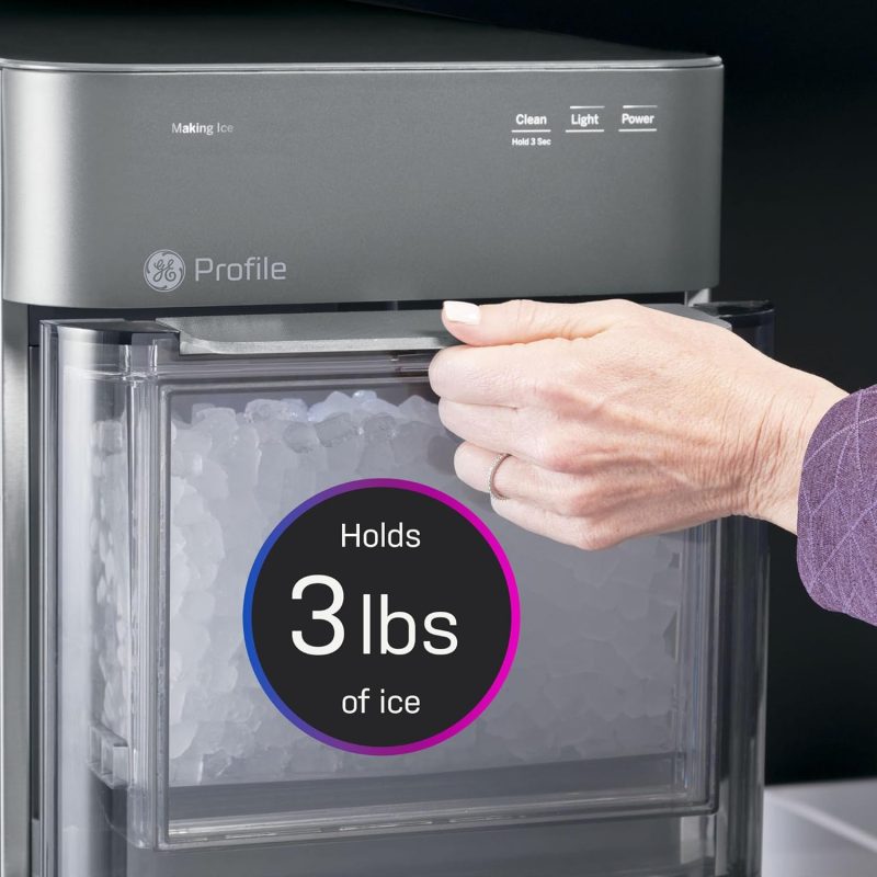 GE Profile Opal 2.0 with 0.75 Gallon Tank, Chewable Crunchable Countertop Nugget Ice Maker, Scoop included, 38 lbs in 24 hours, Pellet Ice Machine with WiFi & Smart Connected, Black Stainless Steel - Image 8