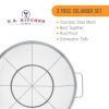 3pcs Premium Stainless Steel Colander Set- 3, 4 And 5 Quart - Image 4