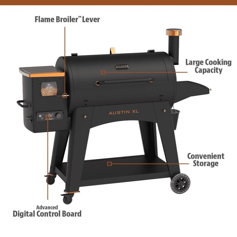 Pit Boss Austin XL 1000 Sq in Wood Fired Pellet Grill and Smoker – Onyx Series - Image 3