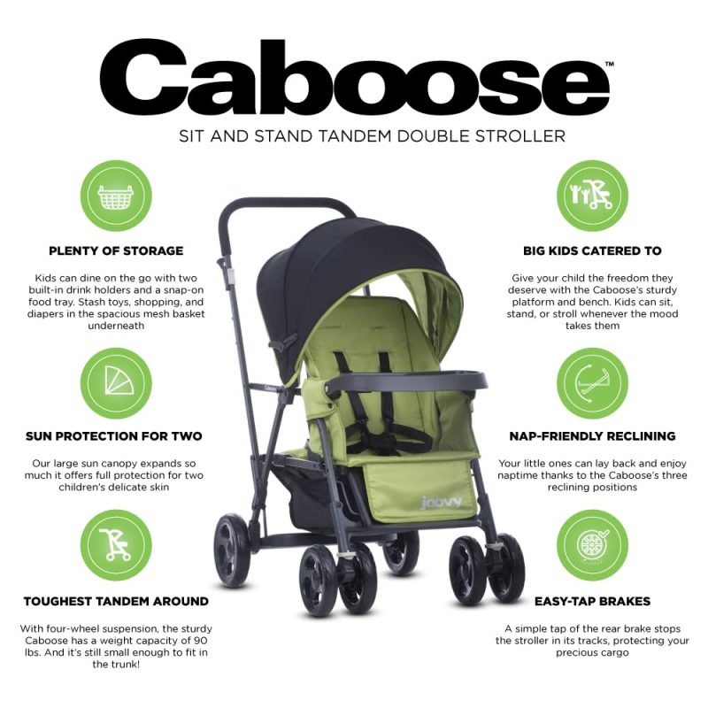 Joovy Caboose Graphite Stroller Appletree - 图片 6