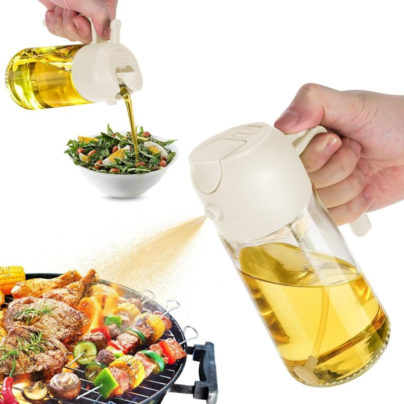 16 Oz Oil Dispenser Bottle for Kitchen – 2 in 1 Olive Oil Dispenser and Oil Sprayer – 470Ml Olive Oil Bottle - Image 15