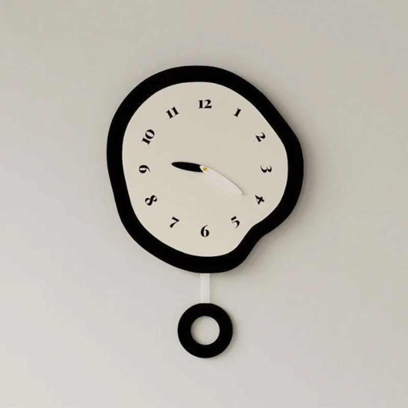 Abstract Distorted Silent Wall Clock – Modern Minimalist Pendulum Design - Image 7