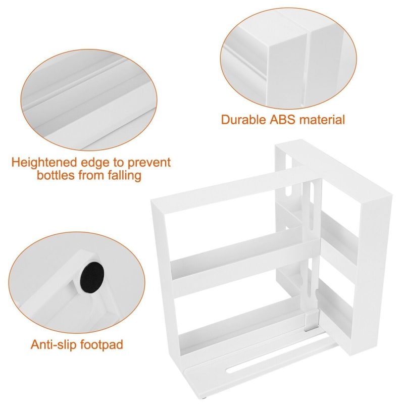 2 Tiers Multi Function Kitchen Storage Seasoning Spice Rack, Rotating Organizer - Image 6