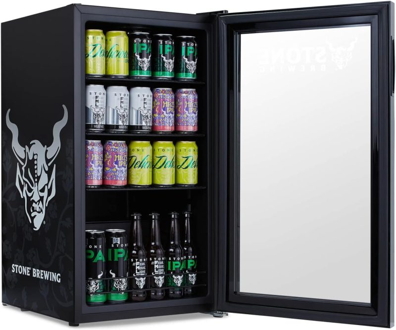 Beverage Refrigerator Cooler | 126 Cans Free Standing with Right Hinge Glass Door | Mini Fridge Beverage Organizer Perfect For Beer, Wine, Soda, And Cooler Drinks - Image 86