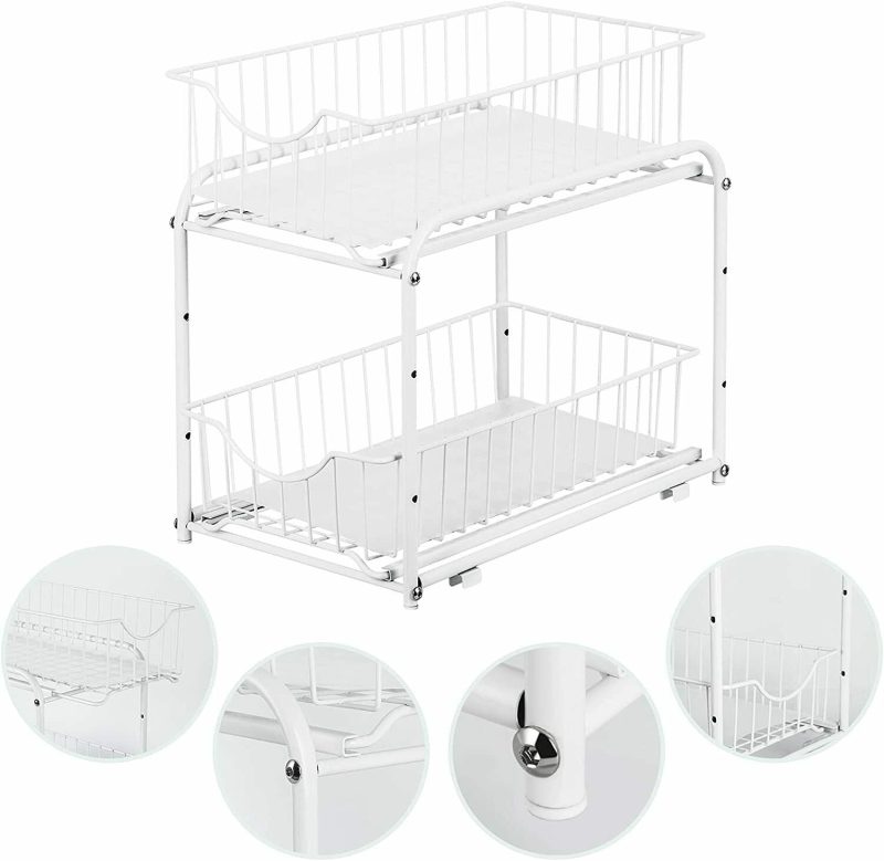 2-Tier Under Sink Organizer w/ Sliding Storage Drawer,Cabinet Organizer Kitchen - Image 3
