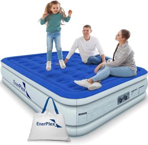 EnerPlex Air Mattress with Built-in Pump - Double Height Inflatable Mattress for Camping, Home & Portable Travel - Queen, 13 Inch sgtnighsdesigns