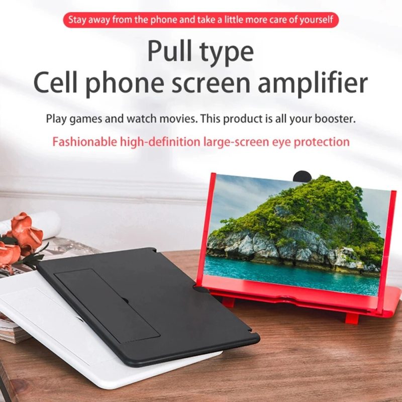 14 Inch 3D HD Mobile Universal Foldable Phone Screen Amplifier Magnifier Projector Screen Stand for Enlarging Movies Video Games - Image 5