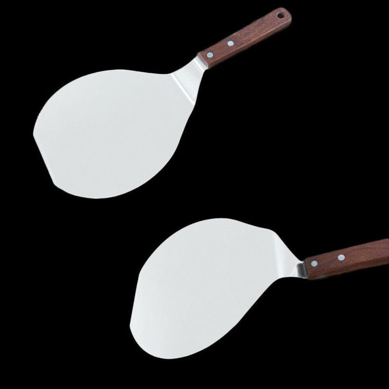 13 Inch Long Wooden Handle Stainless Steel Cake And Pizza Peel - Image 7