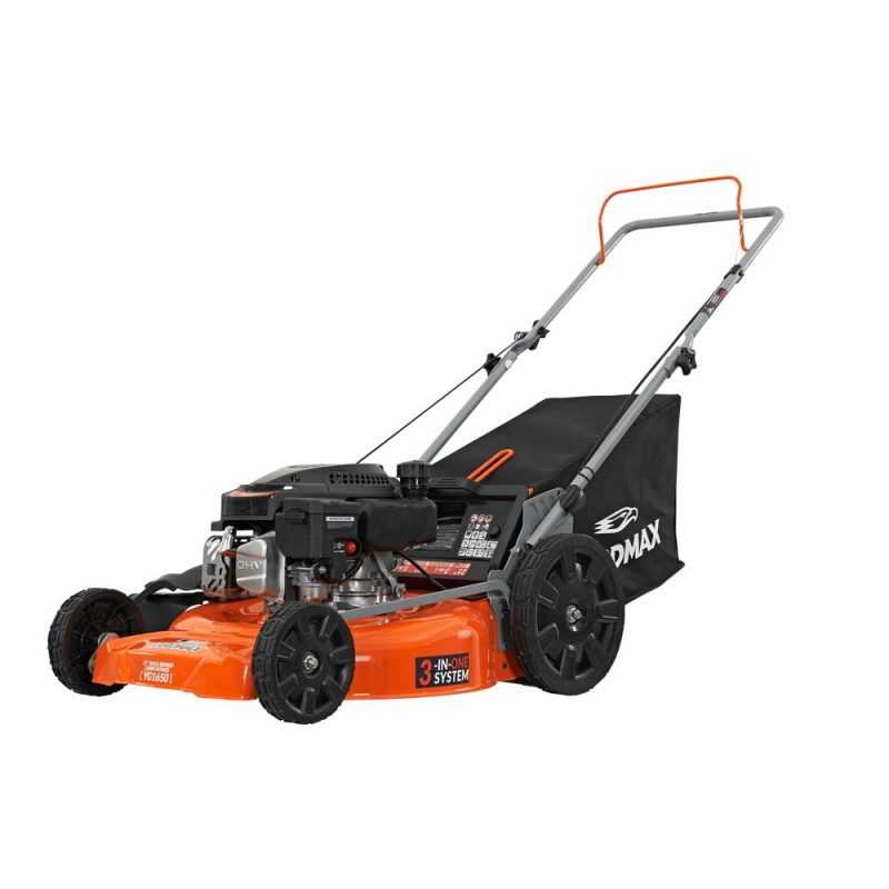 YARDMAX 21′′ 170cc Gas Push Lawn Mower, 3-in-1, High Rear Wheels, Adjustable Height - Image 4