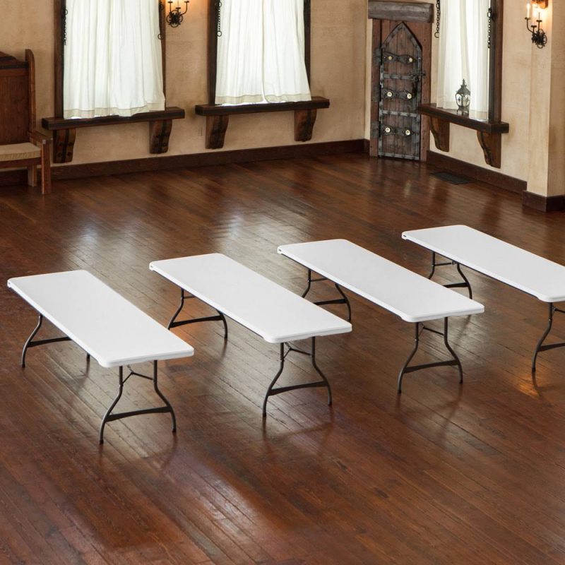 Lifetime 4-Pack Commercial Stacking 8 ft Folding Table - White (80344) - Image 4