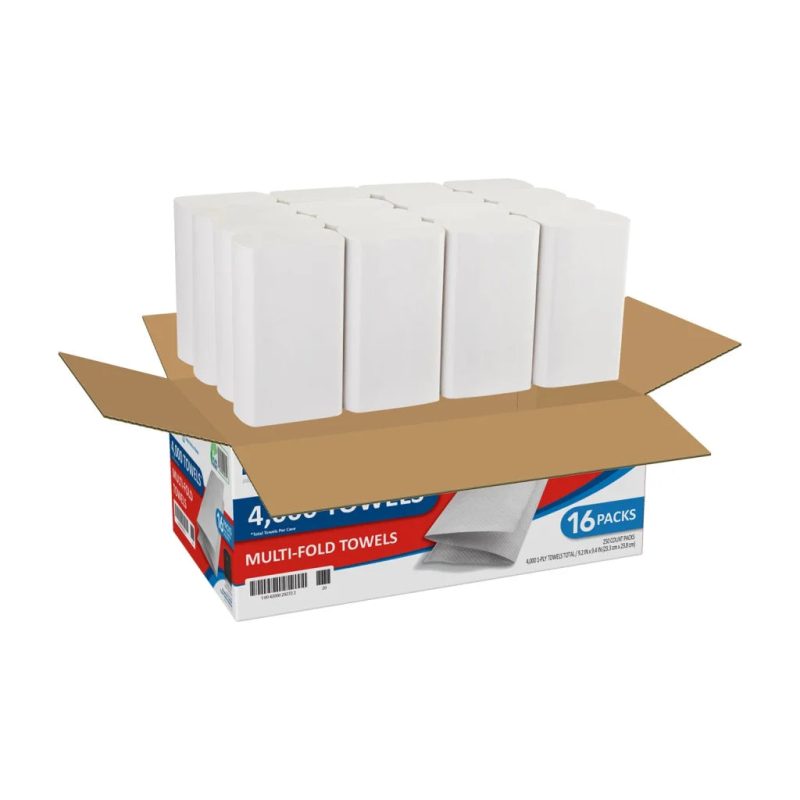 Marathon Multifold 1-Ply Paper Towels, 9.2′′x9.4′′, White, 4000 Towels/Case, SFI Certified - Image 4