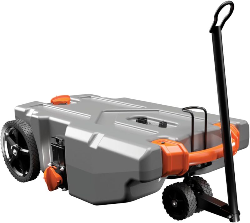 36-Gallon Portable Camper / RV Tote Tank - Features Large Heavy-Duty No-Flat Wheels & Built-In Gate Valve - Removable Steel Tow Adapter, 3 ?RV Sewer Hose & More RV Accessories (39006) - Image 5