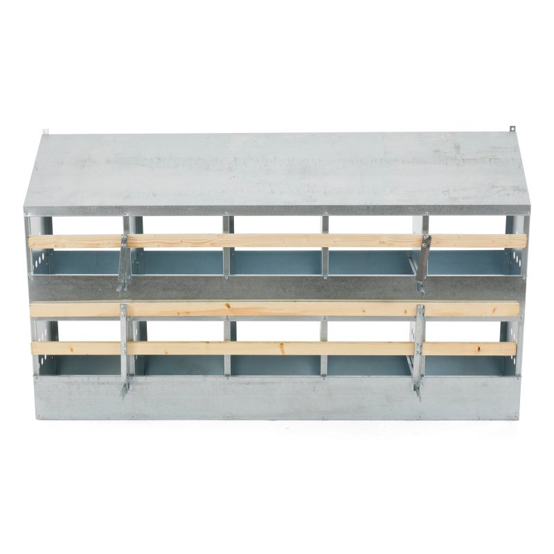 Brower 410B Galvanized Steel 10 Hole 50 Bird Poultry Nest Chicken Brooding Box - Image 7