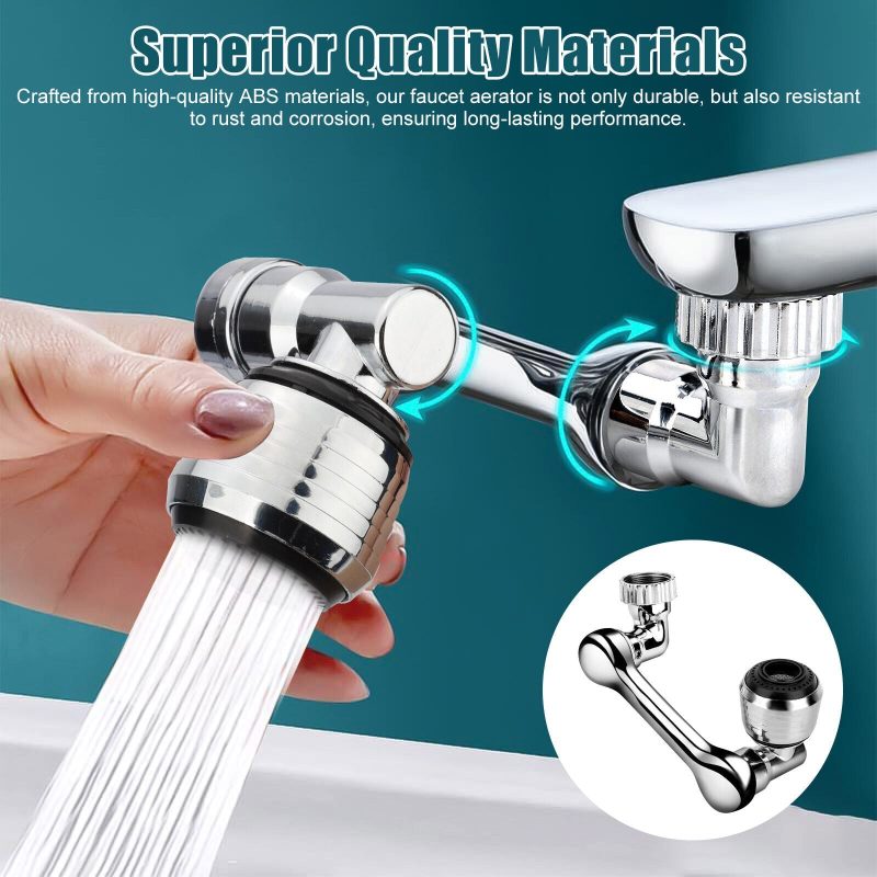 2 Pack Universal 1080° Swivel Extension, Faucet Aerator & Rotater- Robotic Arm Design - Image 4