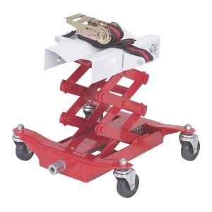Pittsburgh Automotive Low Lift Transmission Jack, 450 lbs Capacity, Heavy-Duty Steel, Ball-Bearing Casters
