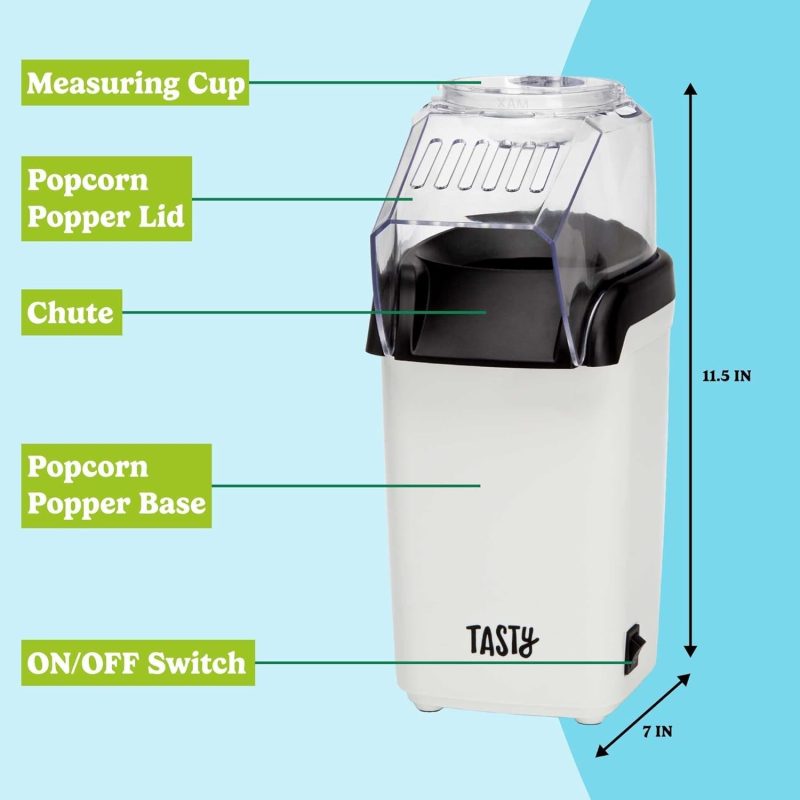8 Cups Fast & Easy Hot Air Popcorn Popper,  Built-In Measuring Cup and Butter Warmer - Image 4