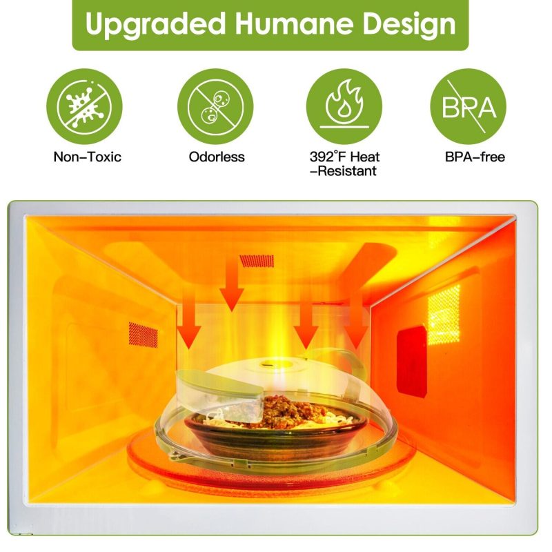 2Pcs Microwave Food Cover Splatter Proof Vented With Easy Grip Hand Protector- Heavy Duty - Image 5