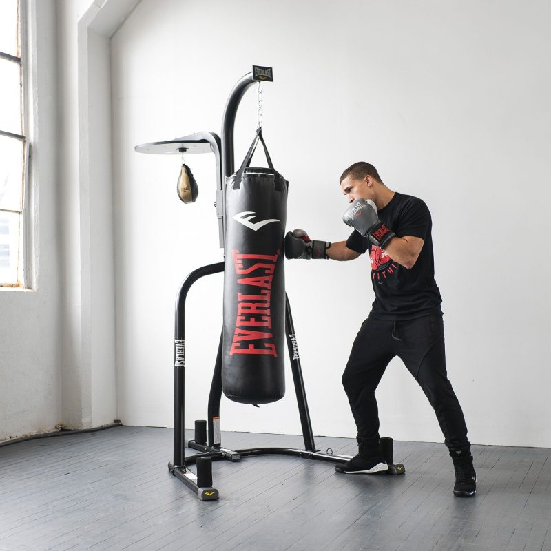 Everlast 2 Station Dual Powder Coated Steel Heavy and Speed Bag Stand (Open Box) - Image 3