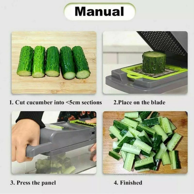 15-In-1 Vegetable Fruit Chopper, Cutter, Veggie Dicer Slicer With Container - Image 9