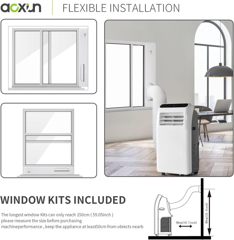 Portable Air Conditioner Cools up to 300 Sq.ft, 4-IN-1 Portable AC Unit with Cooling, Dehumidifier, Fan, 24H Timer (Window Venting Kit Included) - Image 24