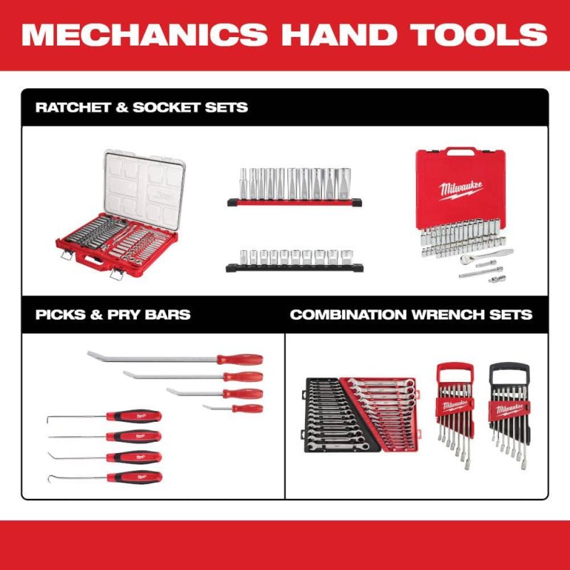 Milwaukee SAE/Metric Combination Ratcheting Wrench Mechanics Tool Set (30-Piece) 48-22-9416-48-22-9516 - Image 12