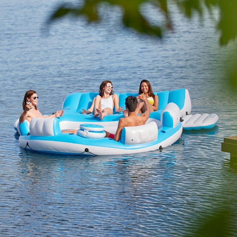 Intex 56299EP 7 Person Inflatable Splash N Chill Lake and Pool Lounger - 图片 6