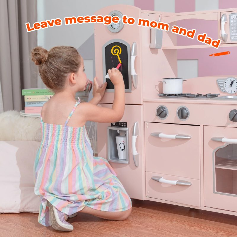 Little Chef Westchester Retro Wooden Play Kitchen, Pink - Image 3