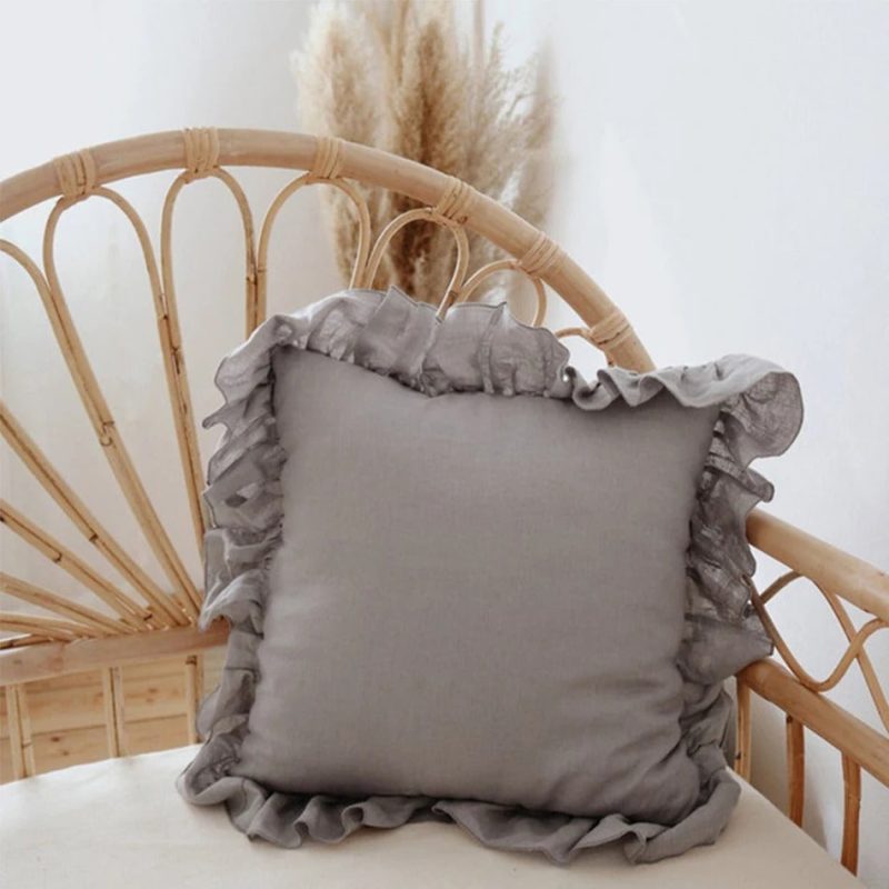 100% Pure Linen Ruffle Cushion Cover – Soft and Comfortable - Image 5