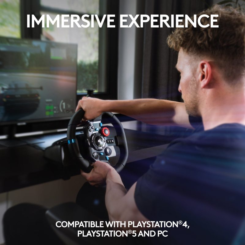 Logitech – G29 Driving Force Racing Wheel and Floor Pedals for PS5, PS4, PC, Mac – Black - Image 3