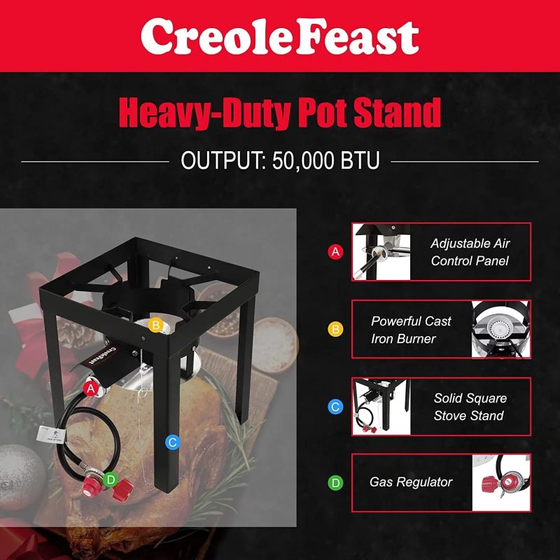 CreoleFeast TFS3010 Propane 30 Qt. Turkey and 10 Qt. Fish Fryer Boiler Steamer Set - Image 8