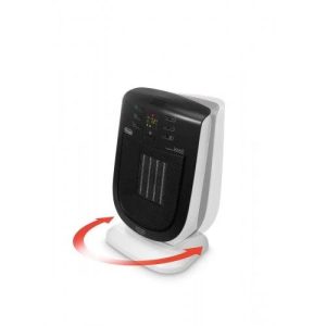 De’Longhi Ceramic Compact Heater, Quiet 1500W, Digital Adjustable Thermostat, 3 Heat Settings, Timer, Remote Control, Energy Saving, Safety Features, Black, DCH5915ER