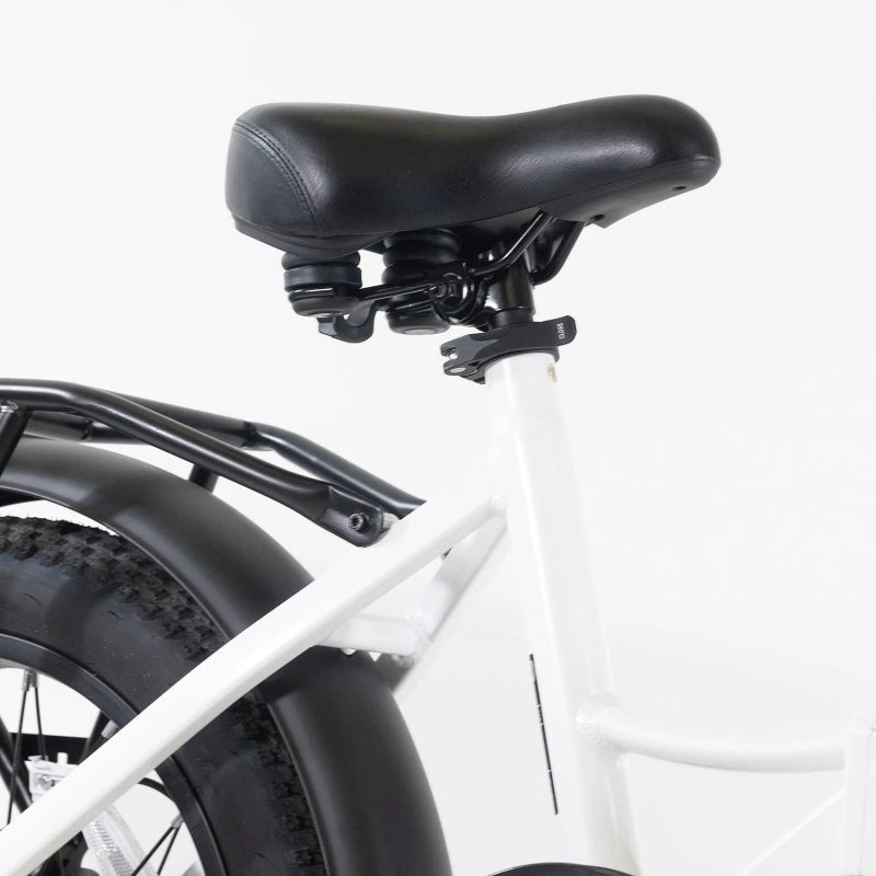 GOTRAX F2 Step-Through Foldable Electric Bike - 20" x 3" Air Filled Tires - 20MPH & up to 40 Mile Range - White - MadeInUSA - Image 6
